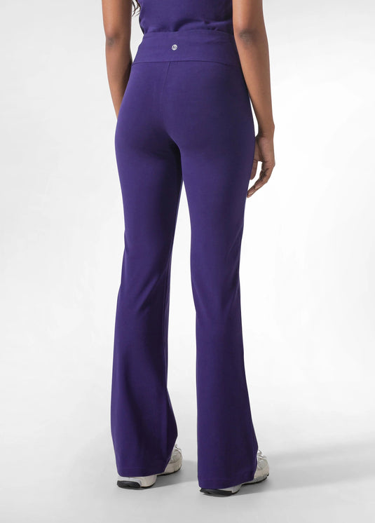 A00157 Jazzbroek Hoge Tailleband Wijde Pijp Paars