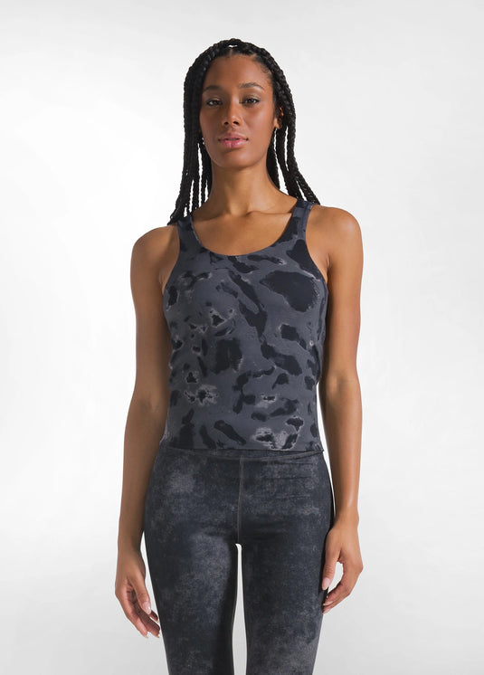 C32006 Legging met hoge tailleband Marmerprint