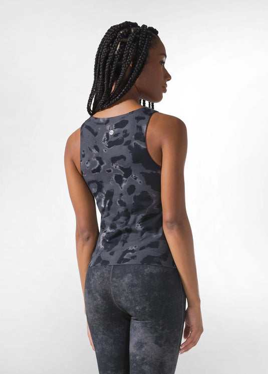 C32006 Legging met hoge tailleband Marmerprint