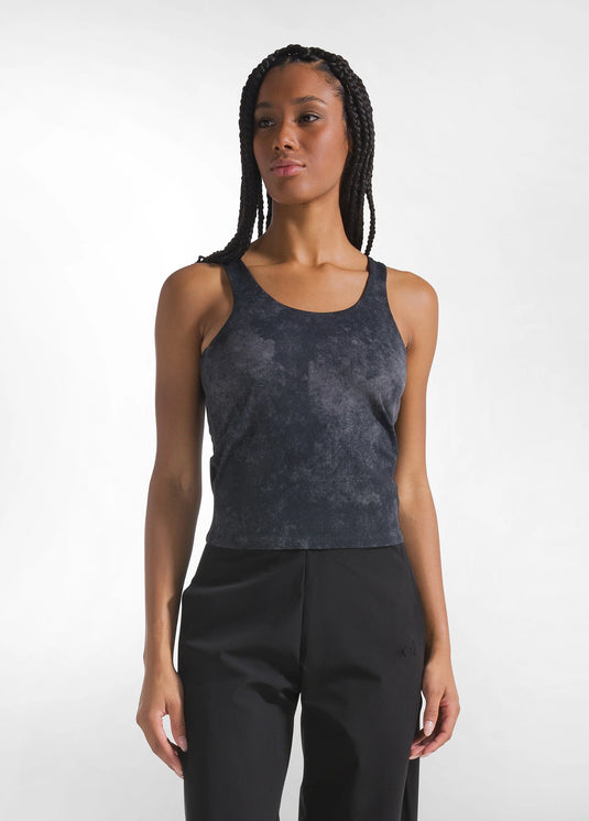 C32002 Marmerprint microfibre Tank top Antraciet