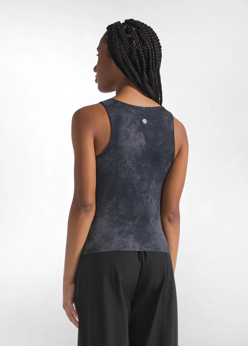 Laad het plaatje in de Viewer, C32002 Marmerprint microfibre Tank top Antraciet
