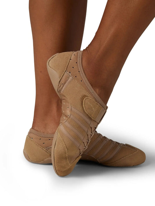 UPP15 Jag Jazzschoenen Rubber Splitzool Beige Suède/Neopreen