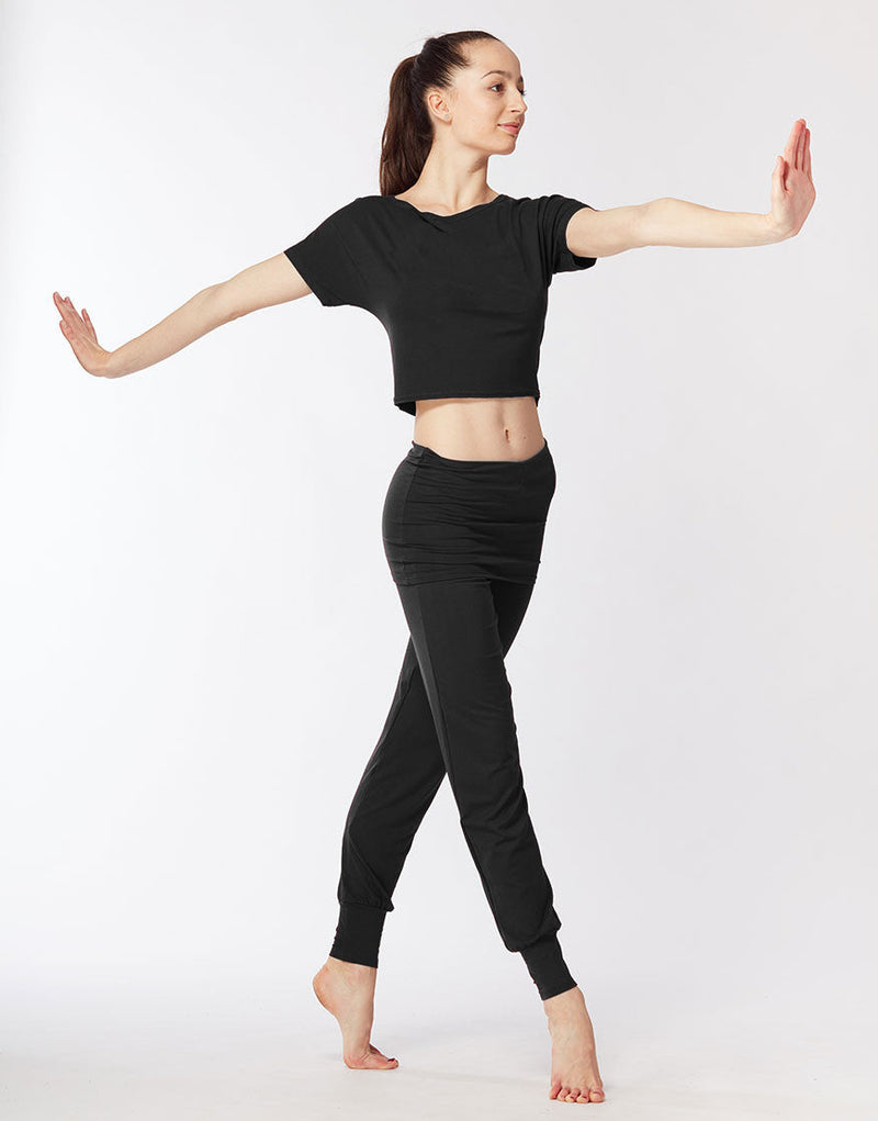 Laad het plaatje in de Viewer, Alto Dans en Yoga Broek Brede Band/Rokje Viscose zwart
