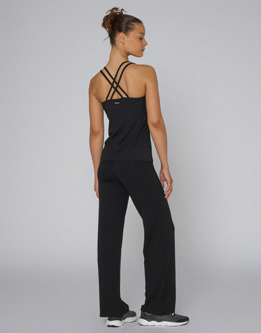 Amira Top met ingebouwde BH Spaghetti Bandjes Zwart