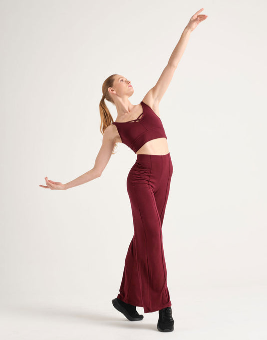 Aoste Dansbroek Hoge taille Viscose Bordeaux