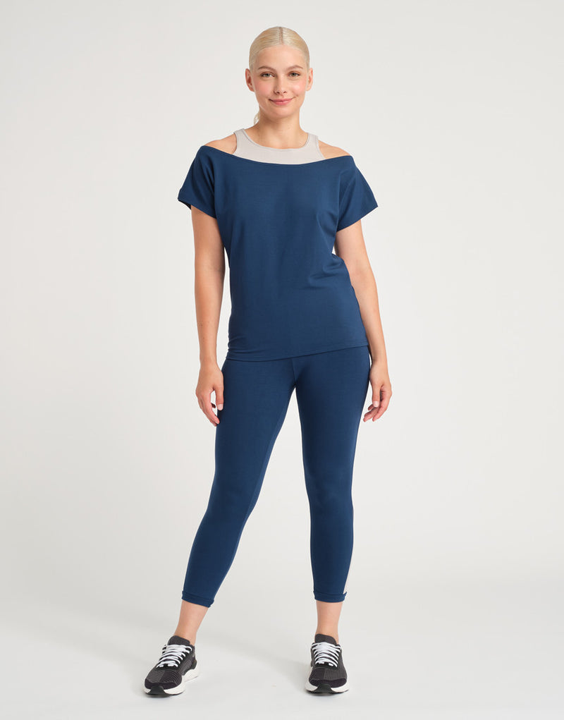 Laad het plaatje in de Viewer, Arezzo Bi Yoga Top 2 in 1 T-Shirt Blauw (Nautik)
