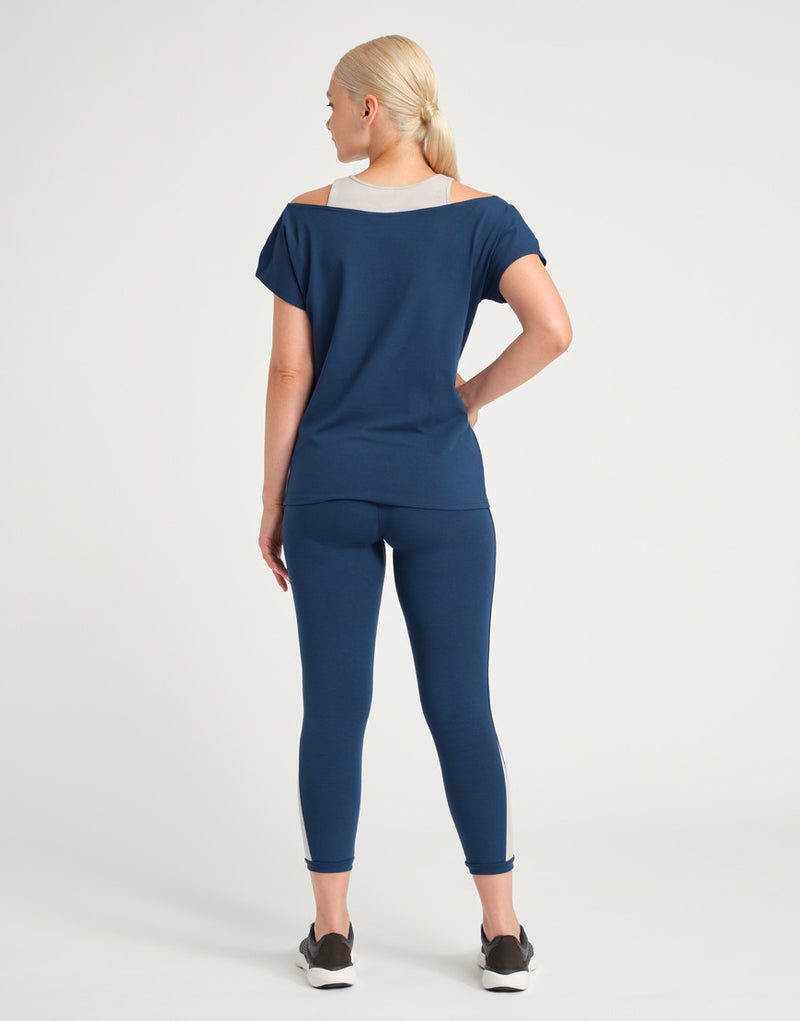 Laad het plaatje in de Viewer, Arezzo Bi Yoga Top 2 in 1 T-Shirt Blauw (Nautik)
