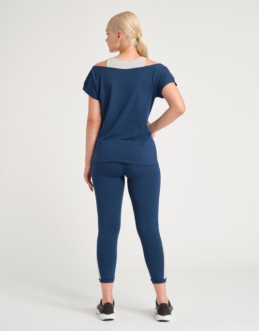 Arezzo Bi Yoga Top 2 in 1 T-Shirt Blauw (Nautik)