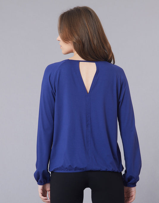 Assia T-Shirt Lange Mouwen Kobalt Blauw