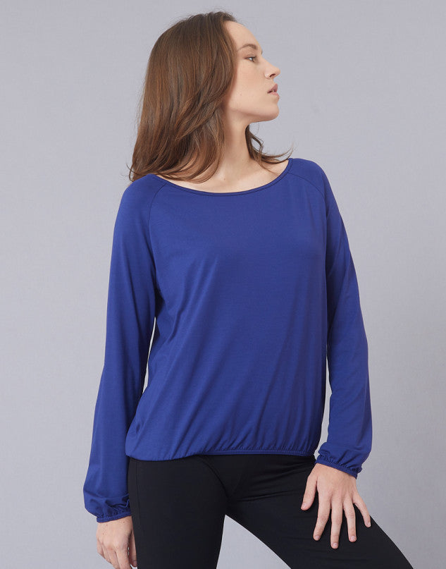 Laad het plaatje in de Viewer, Assia T-Shirt Lange Mouwen Kobalt Blauw
