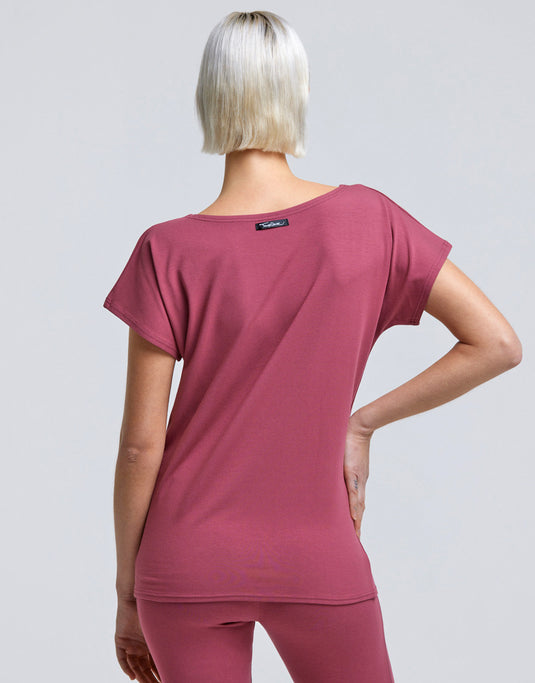 Ava Viscose T-Shirt Korte Mouw Viscose Roze (Kiss)