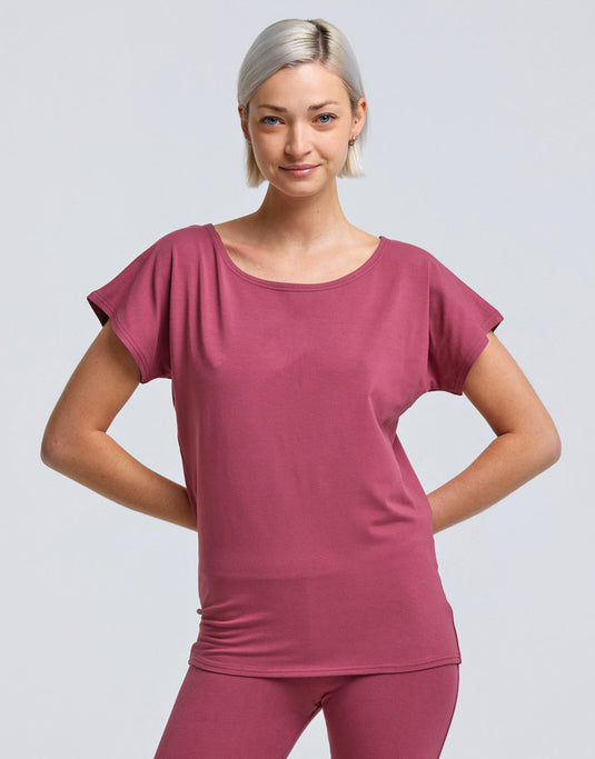 Ava Viscose T-Shirt Korte Mouw Viscose Roze (Kiss)