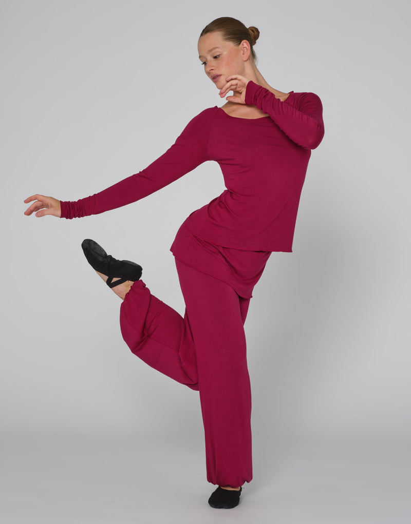 Laad het plaatje in de Viewer, Baby Yoga Dans Broek  Lang heupstuk bordeaux (Bordeaux)
