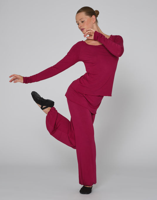 Baby Yoga Dans Broek  Lang heupstuk bordeaux (Bordeaux)