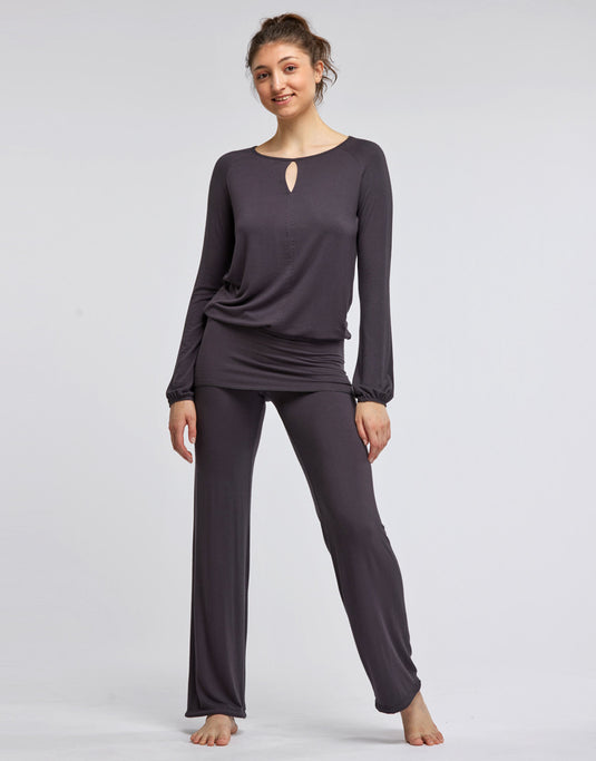 Baby Yoga Dans Broek Lang Heupstuk Grijs Paars (Carbon)