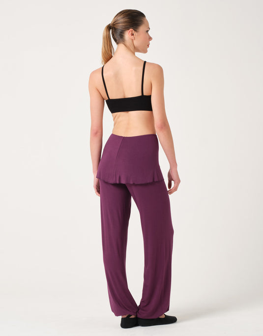Baby Yoga Dansbroek met een geïntegreerd rokje Aubergine (Black Cherry)