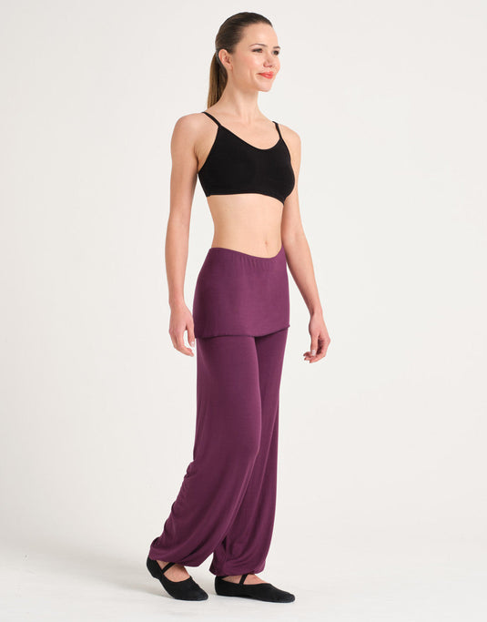 Baby Yoga Dansbroek met een geïntegreerd rokje Aubergine (Black Cherry)