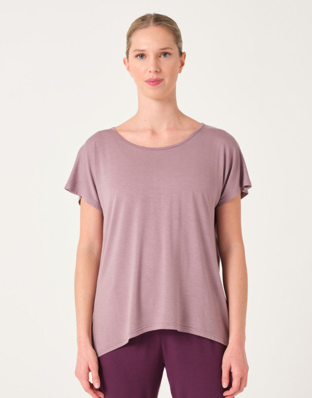 Laad het plaatje in de Viewer, Badine T-Shirt Korte Mouw Lila (Burlwood)
