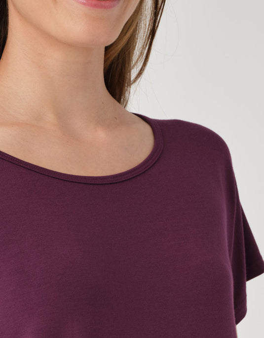 Badine T-Shirt Korte Mouw aubergine (Black cherry)