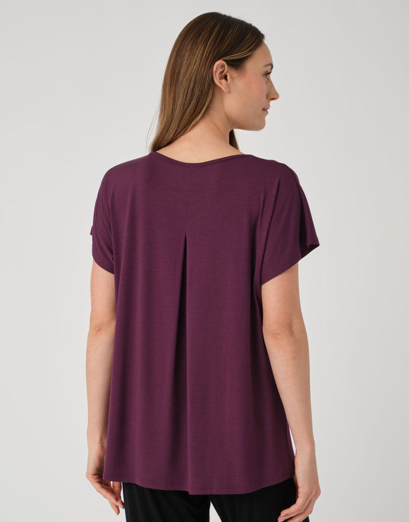 Laad het plaatje in de Viewer, Badine T-Shirt Korte Mouw aubergine (Black cherry)
