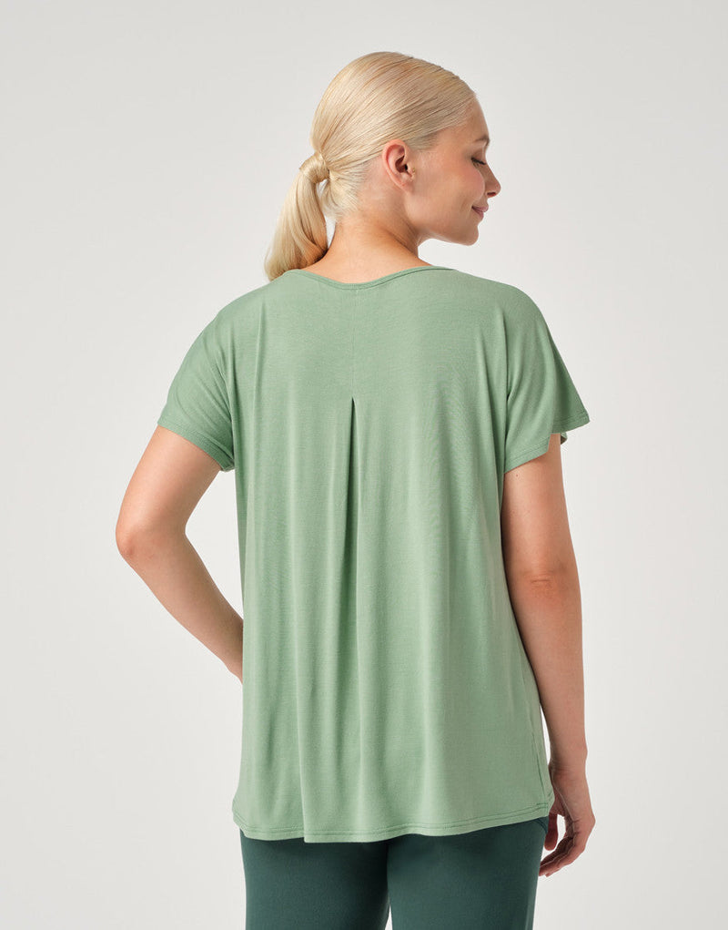 Laad het plaatje in de Viewer, Badine T-Shirt Korte Mouw Zacht Groen (Matcha)
