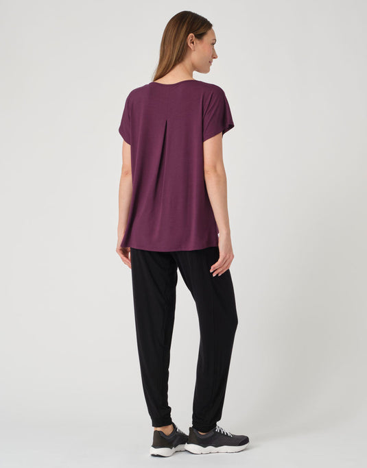 Badine T-Shirt Korte Mouw aubergine (Black cherry)