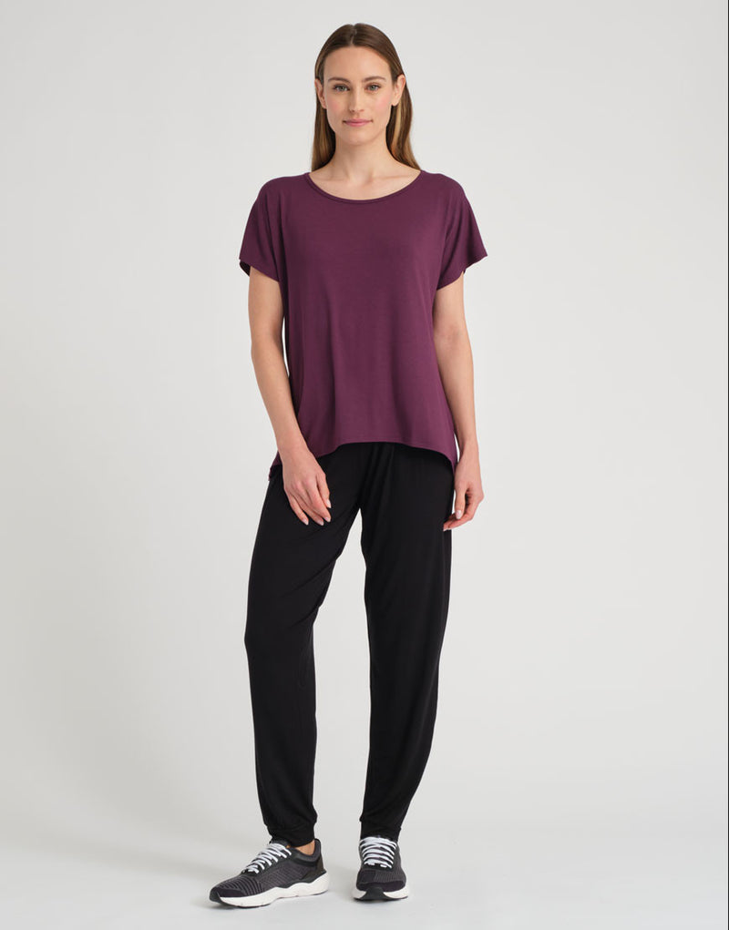 Laad het plaatje in de Viewer, Badine T-Shirt Korte Mouw aubergine (Black cherry)
