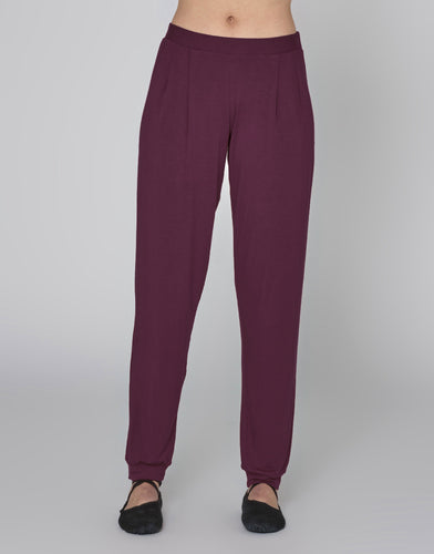 Balboa Yoga Dansbroek Bandplooi Paars (Black cherry)