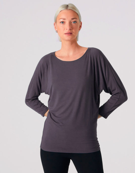 Bardane Top 3/4 Mouw Bamboe Grijs (Darkgrey)