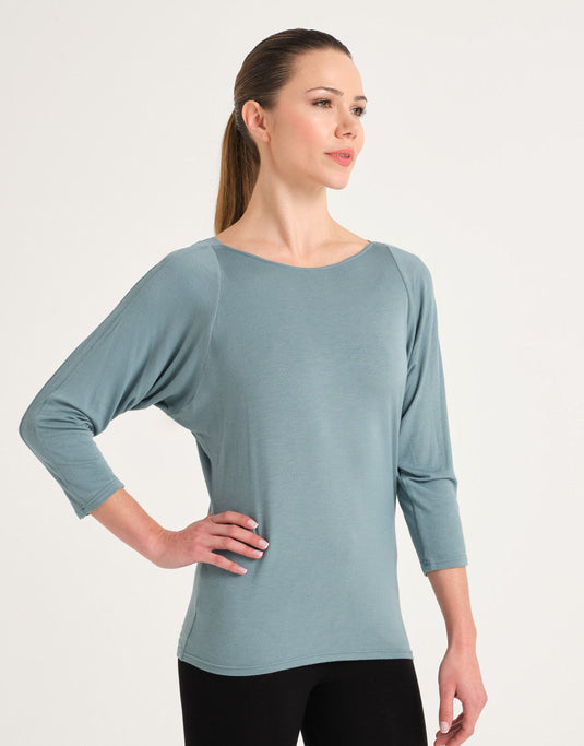 Bardane Top Vleermuismouw Bamboe Licht Groen (green clay)