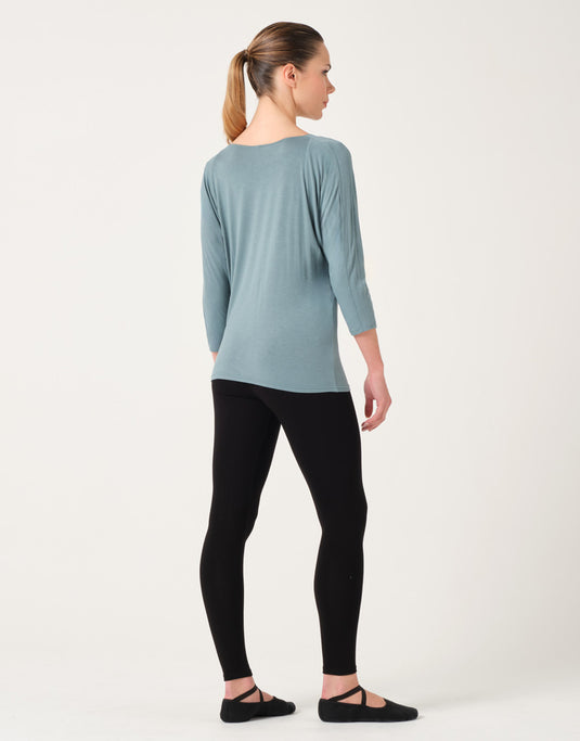 Bardane Top Vleermuismouw Bamboe Licht Groen (green clay)