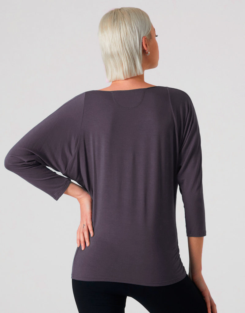Laad het plaatje in de Viewer, Bardane Top 3/4 Mouw Bamboe Grijs (Darkgrey)
