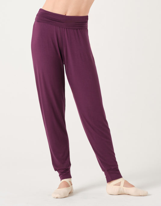Baxter Yogabroek Rolband Viscose Aubergine (Black Cherry)