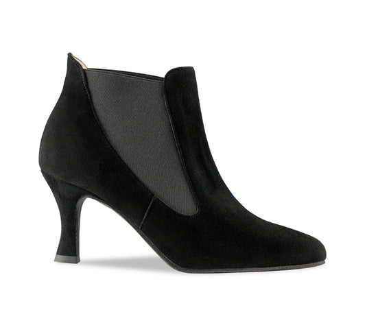 Carina Enkellaarsje Zwart Suède 6.5 cm