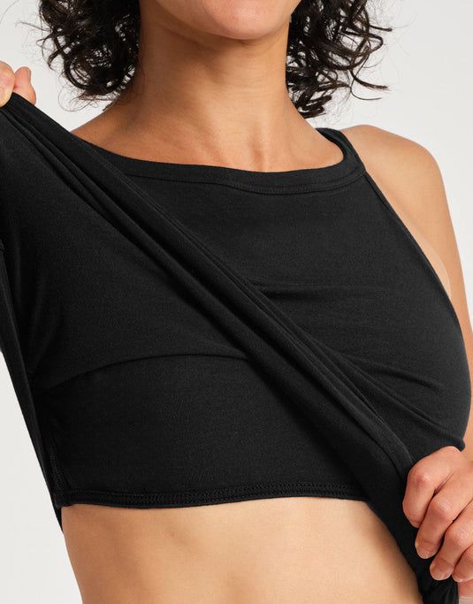 Cordoba Tanktop met Ingebouwde BH zwart Katoen