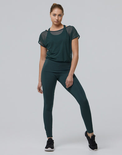Django Yoga Top 2 in 1 Shirt Blauw Groen (Darkgreen)
