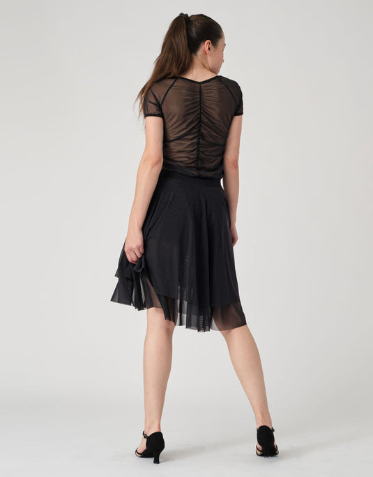 Doline T-Shirt korte mouwen tule Zwart