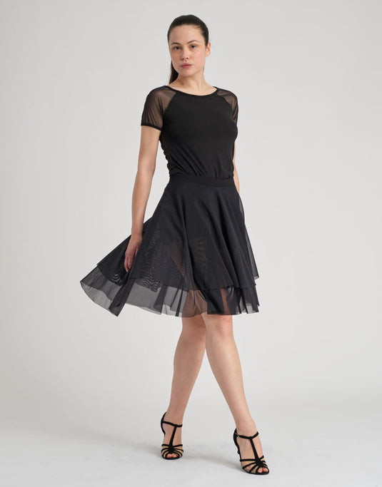 Doriane Rok met ingebouwde short Voile Stretch Zwart