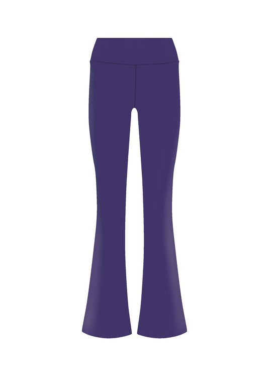 A00157 Jazzbroek Hoge Tailleband Wijde Pijp Paars