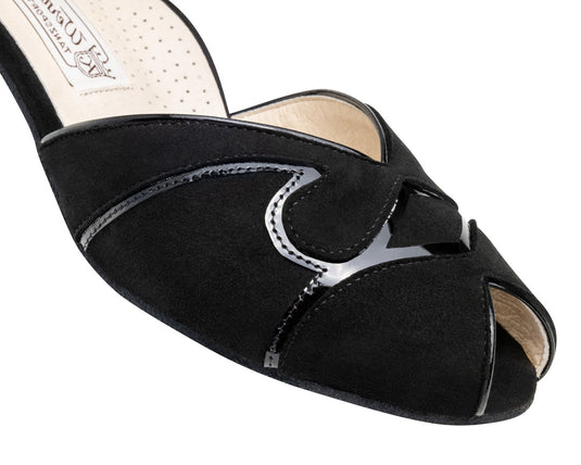 Nellie Comfort Zwart Suède 5 cm