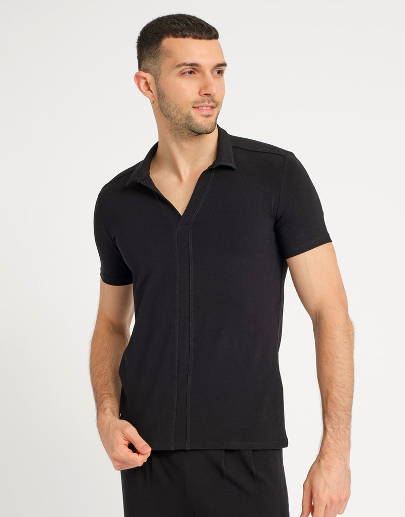 Laad het plaatje in de Viewer, Otello Heren Dance t-shirt Viscose Zwart
