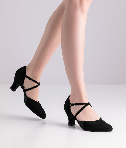 Ronja Comfort Zwart Suède 6 cm