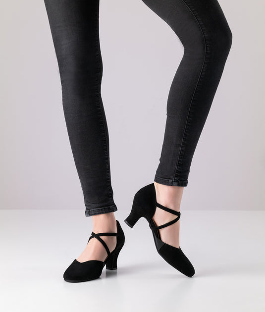 Ronja Comfort Zwart Suède 6 cm