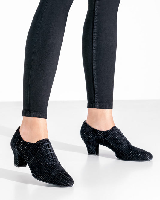 Runa Comfort Zwart Suède glitter  4.5 cm