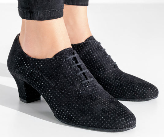 Runa Comfort Zwart Suède glitter  4.5 cm
