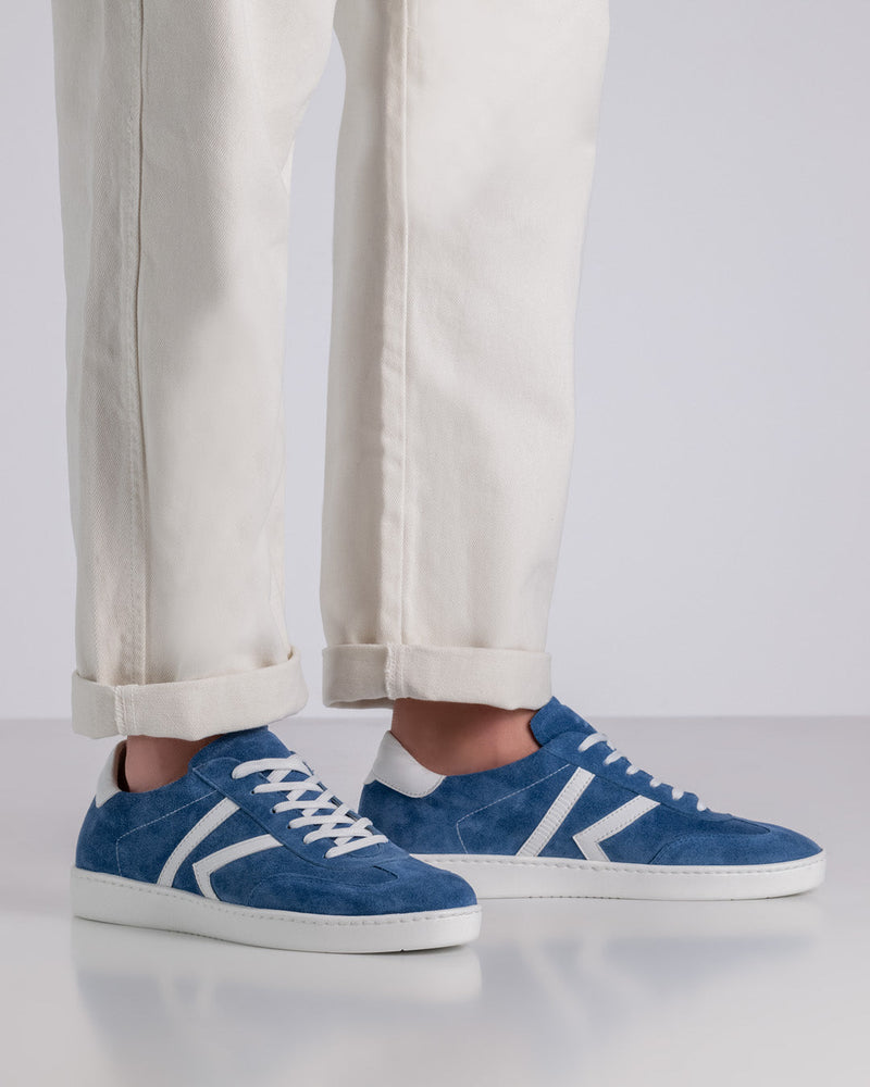 Laad het plaatje in de Viewer, Salerno 28074 Licht Blauw Suède / Leer wit
