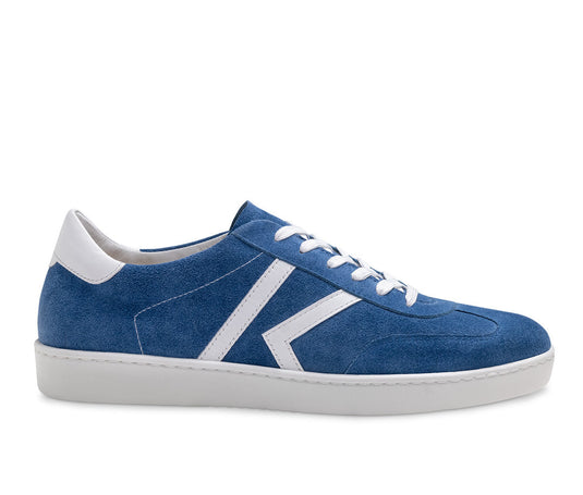 Salerno 28074 Licht Blauw Suède / Leer wit