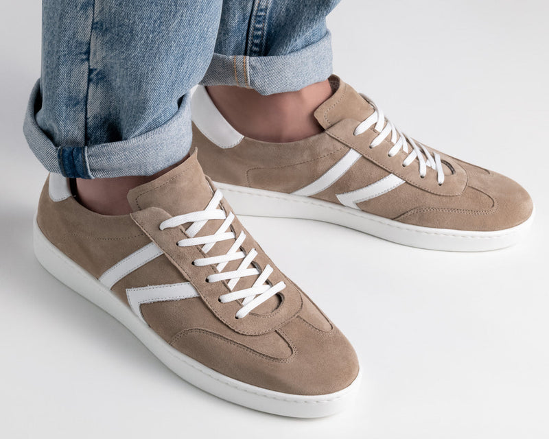 Laad het plaatje in de Viewer, Salerno 28074 Beige Suède / Leer wit

