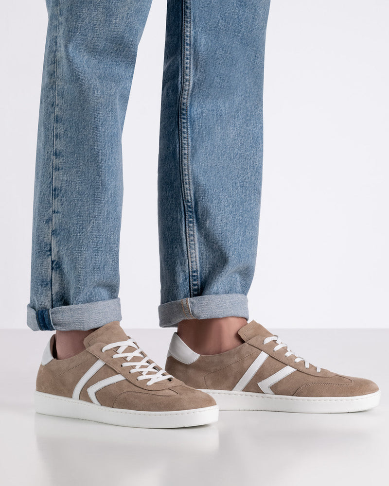 Laad het plaatje in de Viewer, Salerno 28074 Beige Suède / Leer wit
