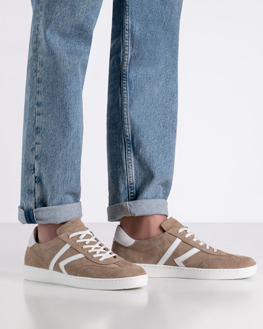 Salerno 28074 Beige Suède / Leer wit